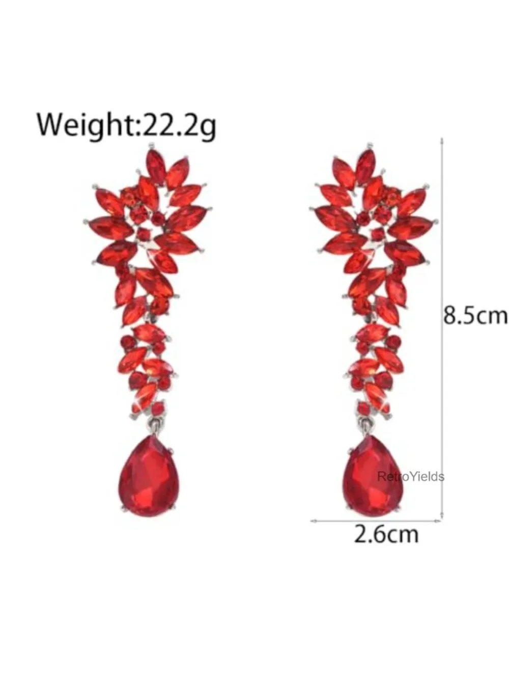 Silver Rhinestone Chandelier Earrings, Cubic Zirconia Teardrop Dangle Drop